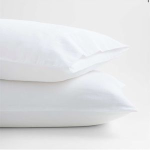 Crate and Barrel Organic Double Weave White Pillow Case (set of 2)